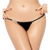 QUEEN LINGERIE - TANGA CON ADORNO BRILLANTE L/XL